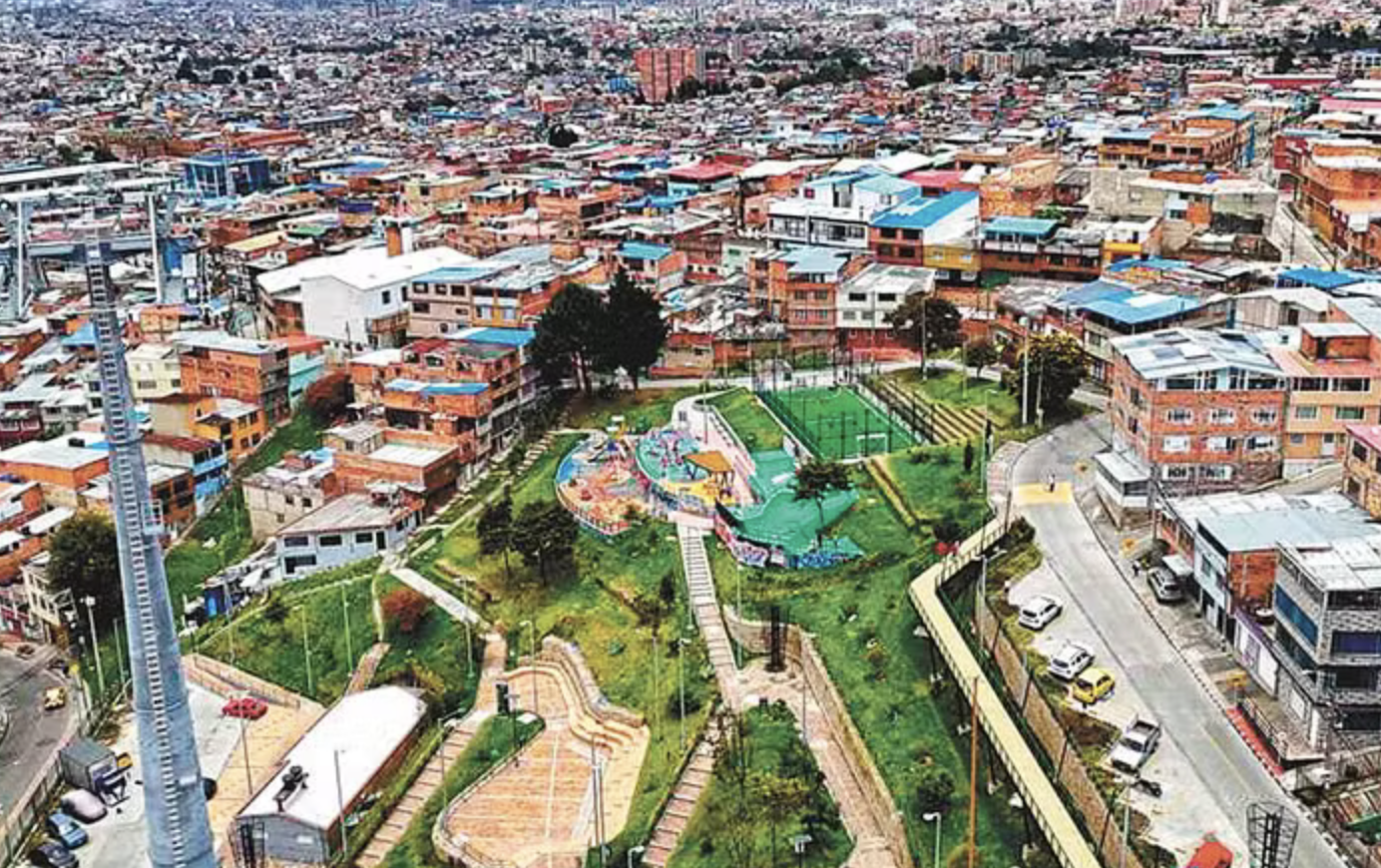 Bogotá Área verde em comunidade de Bogotá. Foto: Divulgação