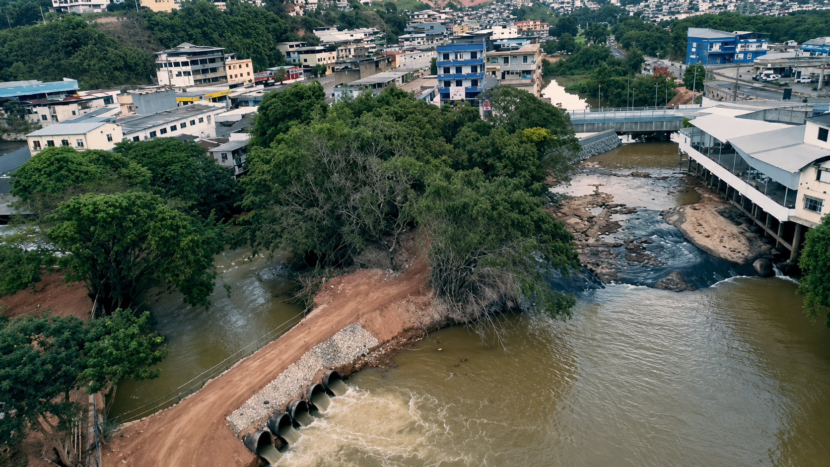 Rio Muriaé Obra de rebaixamento do rio Muriaé deve ser concluída em 2027. Foto: Prefeitura de Muriaé
