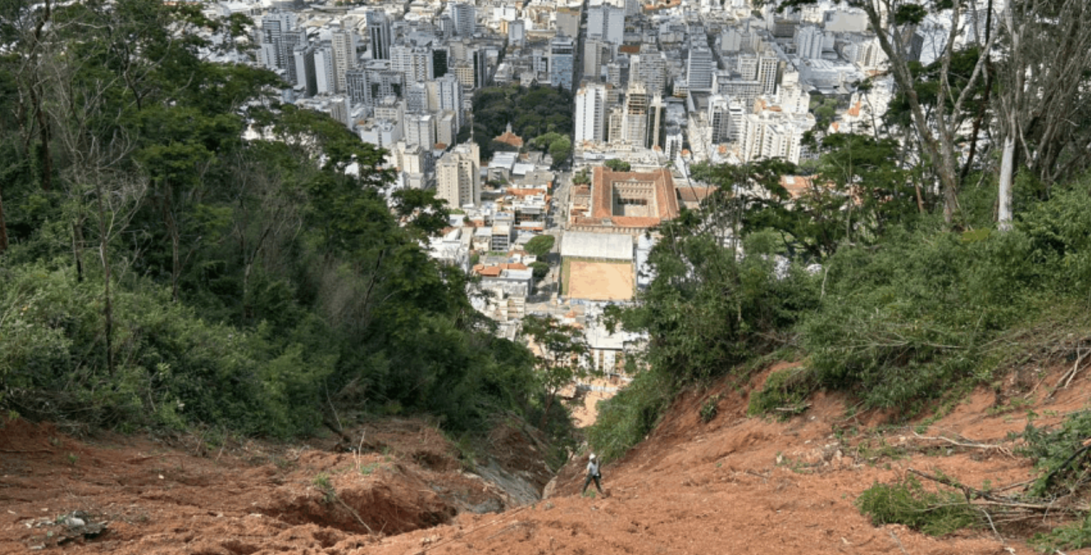 Morro do Cristo em JF Parte da obra no Morro do Cristo pode ser concluída em 2026. Foto: PJF